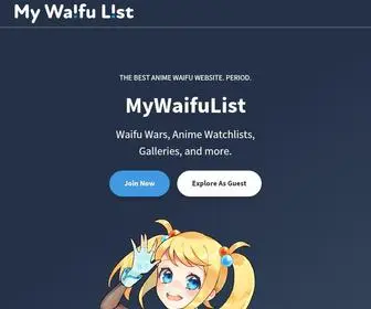Mywaifulist.moe(Waifu Database MyWaifuList) Screenshot