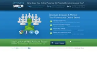 Mywebcareer.com(Discover, Evaluate, and Monitor Your Professional Online Brand) Screenshot