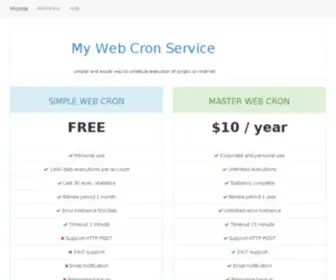 Mywebcron.com Screenshot
