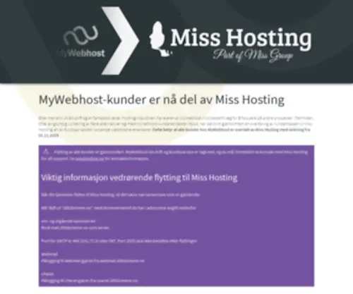 Mywebhost.no(Mywebhost) Screenshot