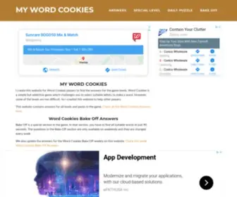 Mywordcookies.com(Word Cookies Answers) Screenshot