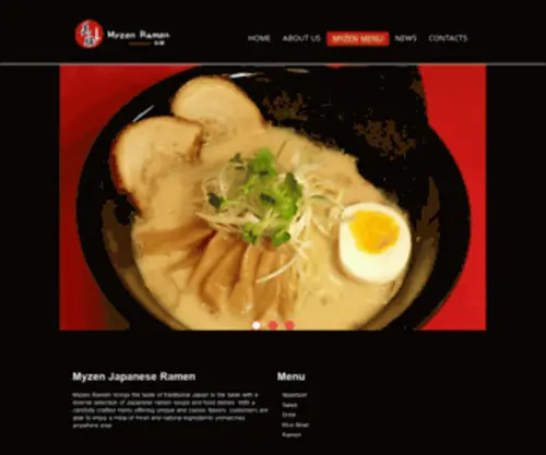 Myzenrestaurant.com(Myzen Japanese Ramen) Screenshot