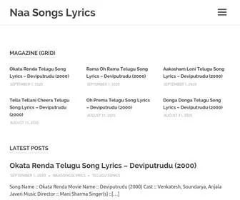 Naasongslyrics.org(Homepage : Naa Songs & Lyrics) Screenshot