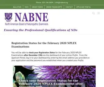 Nabne.org(North American Board of Naturopathic Examiners) Screenshot