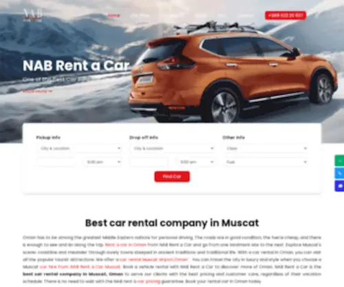 Nabrentacar.com(NAB Rent a car in Muscat) Screenshot