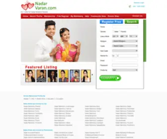 Nadarvaran.com(Matrimonial Website for Nadar Brides & Grooms) Screenshot