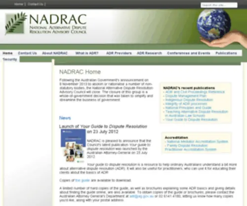 Nadrac.gov.au(Nadrac) Screenshot