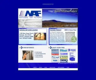 Nafilters.com(National air filters) Screenshot