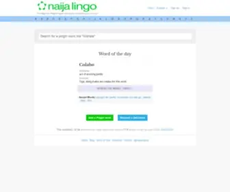Naijalingo.com(The Nigerian Pidgin English dictionary) Screenshot