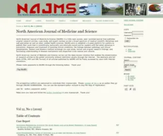 NajMs.com(North American Journal of Medicine and Science) Screenshot