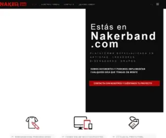 Nakerband.com(Plataforma dedicada a la producción/distribucción de merchandising y a la difusión de los artistas y su música) Screenshot