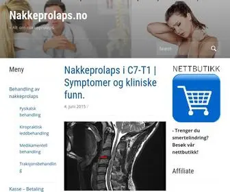 Nakkeprolaps.no(Alt om nakkeprolaps) Screenshot