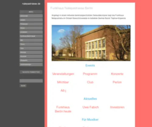 Nalepastrasse.de(Funkhaus Nalepastrasse Berlin) Screenshot