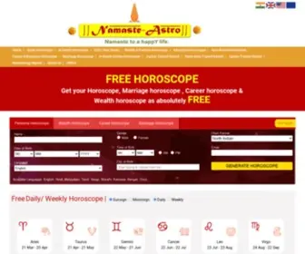 Namaste-Astro.com(Free Vedic Astrology Horoscope Predictions for life) Screenshot