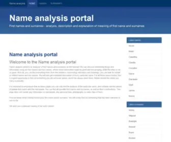 Name-Analysis.com(First names and surnames) Screenshot