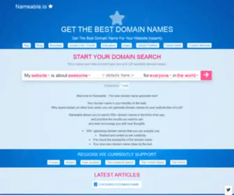 Nameable.io(Free Domain Name Generator) Screenshot