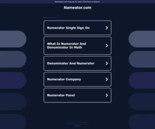 Nameator.com(Nameator) Screenshot