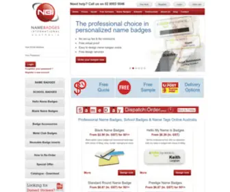 Namebadgesinternational.com.au(Name Badges Australia) Screenshot