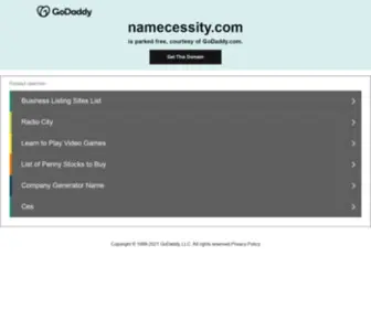 Namecessity.com(The Name says it all) Screenshot