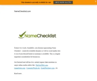 Namechecklist.com(Former two words) Screenshot