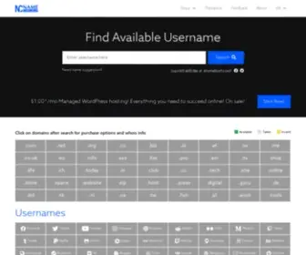 Namecheckup.com(Social media username search) Screenshot