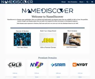 Namediscover.com(A brandable domain name marketplace) Screenshot