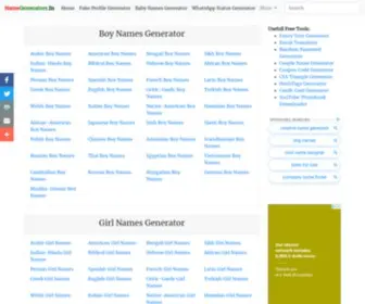 Namegenerators.in(Online Name Generator Tools) Screenshot