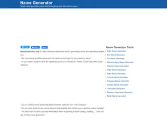 Namegenerators.org(Cool name generator tool online) Screenshot