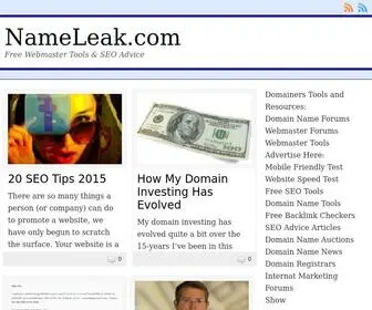 Nameleak.com(Free Webmaster Tools & SEO Advice) Screenshot