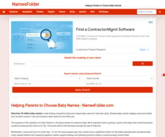 Namesfolder.com(Helping Parents to Choose Baby Names) Screenshot