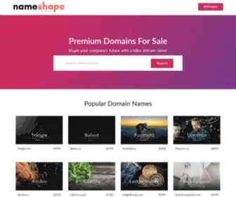 Nameshape.com(Premium Domains For Sale) Screenshot