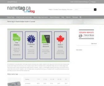 Nametag.ca(Name tag or Name badge made in Canada) Screenshot