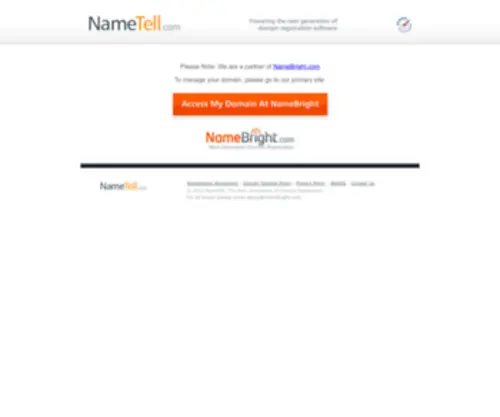 Nametell.com(Next Generation Domain Registration) Screenshot