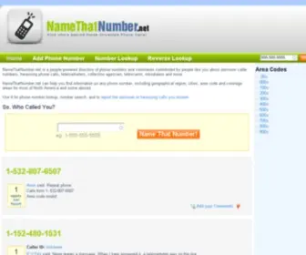 Namethatnumber.net(Find who's behind those Unwanted Phone Calls) Screenshot