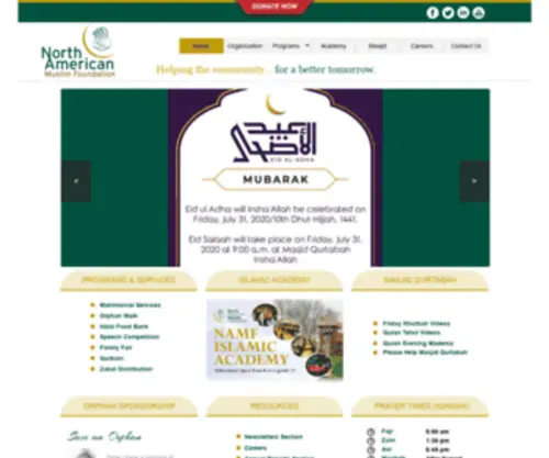 Namf.ca(North American Muslim Foundation) Screenshot