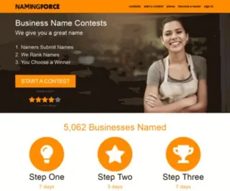 Namingforce.com(Business Name Contests) Screenshot