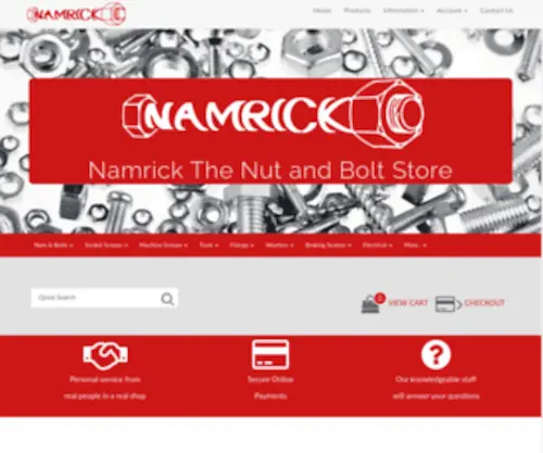 Namrick.co.uk(Nuts, bolts, washers, fasteners) Screenshot