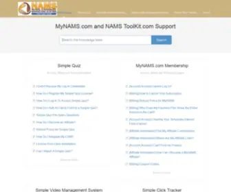 Namssupport.com(NAMS Knowledge Base) Screenshot