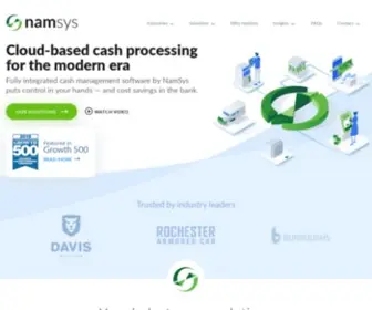 Namsys.com(Cloud-based cash processing and logistics software) Screenshot