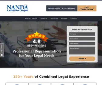 Nanda-Law.ca(Nanda & Associate Lawyers) Screenshot