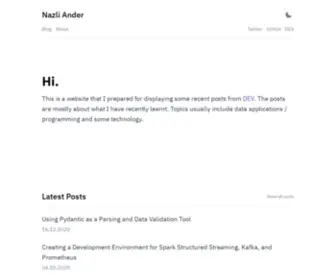 Nander.cc(Personal Website and Blog) Screenshot