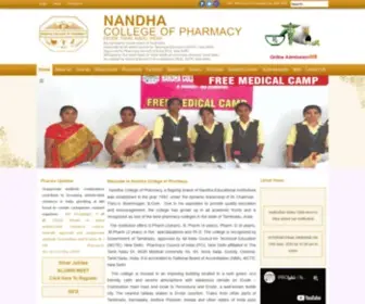 Nandhapharmacy.org(Nandha College of Pharmacy) Screenshot