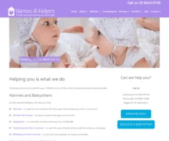 Nanniesandhelpers.com.au(Nannies & Helpers Sydney childcare) Screenshot