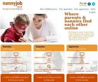 Nannyjob.co.uk(The number one specialist nanny finding website. Parents) Screenshot