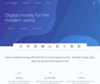 Nano.org(Digital money for the modern world) Screenshot