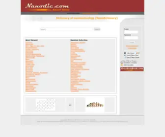 Nanodic.com(Dictionary of nanotechnology) Screenshot