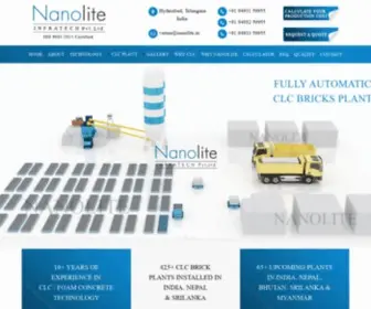 Nanolite.in(CLC Light Weight Brick Machines & Leading Manufacturer) Screenshot