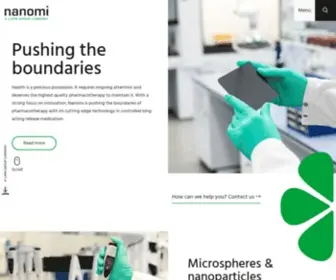 Nanomi.com(Nanomi Monosphere Technology) Screenshot