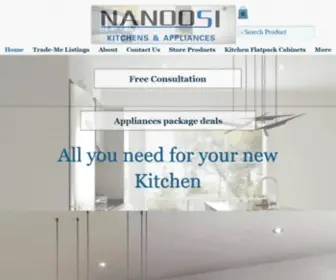 Nanoosi.co.nz(Custom Kitchens & Appliances) Screenshot