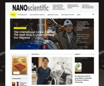 Nanoscientific.org(The Magazine for Nanotechnology) Screenshot